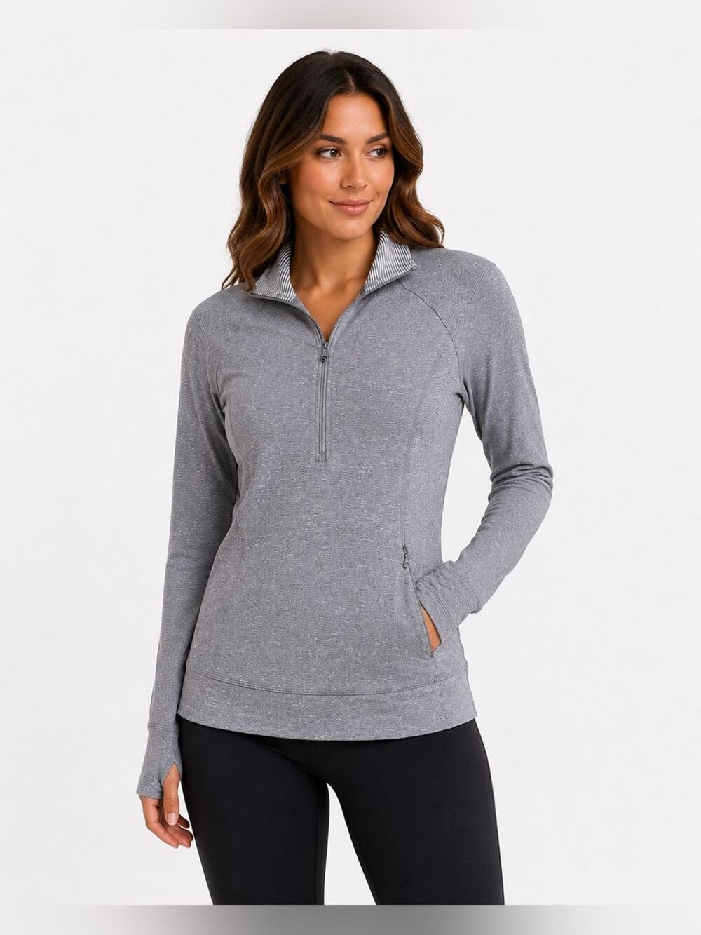 Lululemon Gray Half Zip Pullover Jacket Size 10